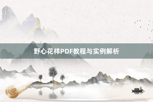 野心花样PDF教程与实例解析